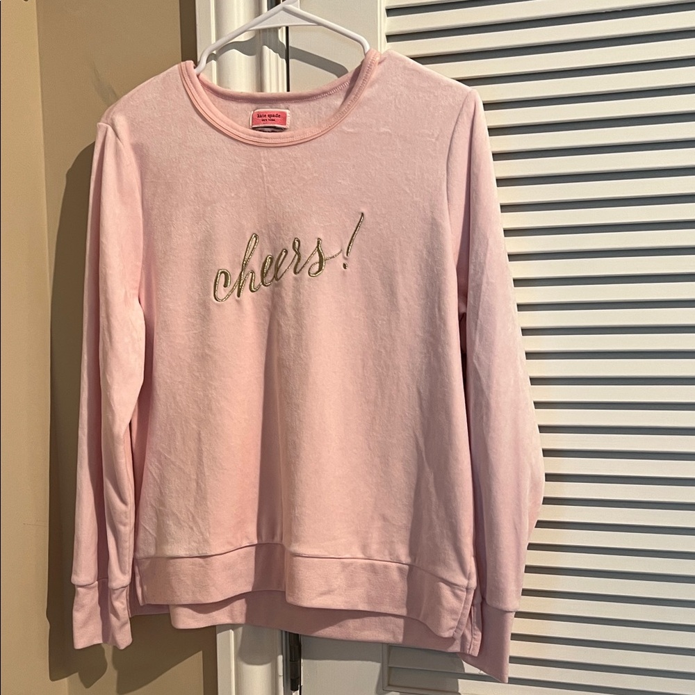 Kate Spade Holiday Sweatshirt with 'Cheers!' Embroidery